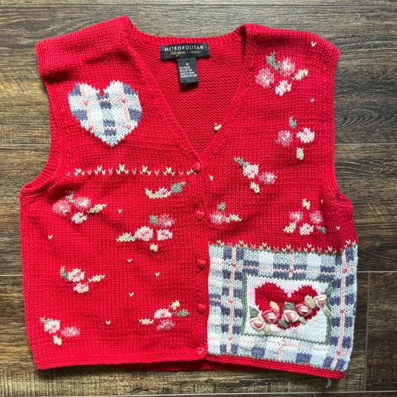 Metropolitan Sweaters - Vintage Metropolitan Red Sweater M